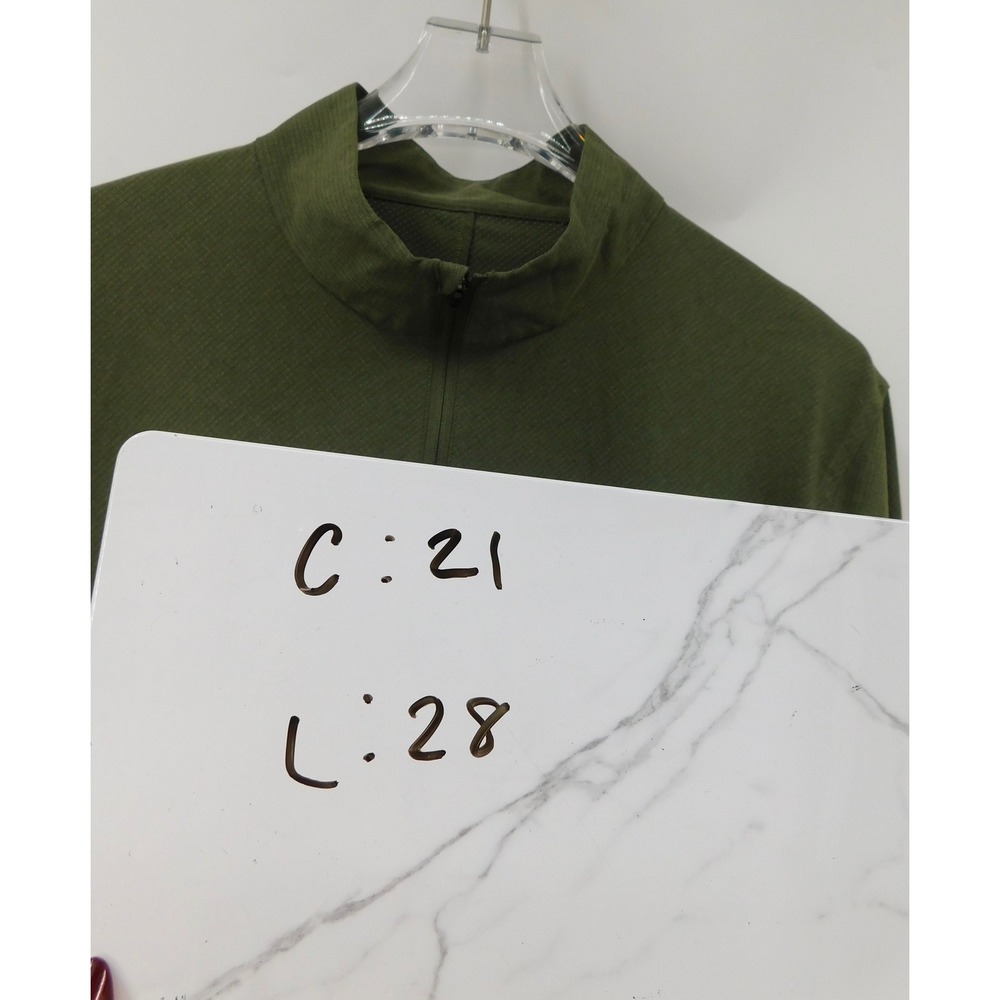 Lululemon Men's WovenAir Half-Zip Green Long Sleeve Pullover Shirt Size L - Picture 5 of 6